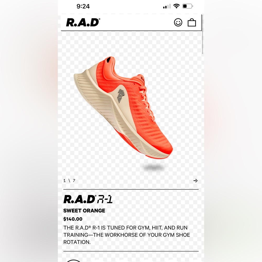 R.A.D. Running Shoe R-1 in Neon Red